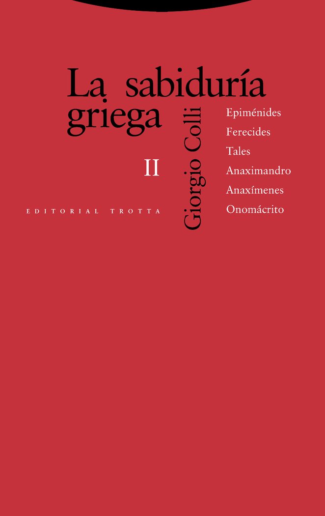 Sabiduria Griega Ii la-Colli Giorgio