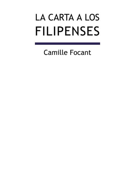 Carta a los Filipenses la-Camille Focant