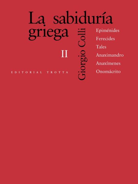 Sabiduria Griega Ii la-Colli Giorgio